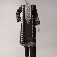 Doria Black Unstitched Suit - J. Junaid Jamshed