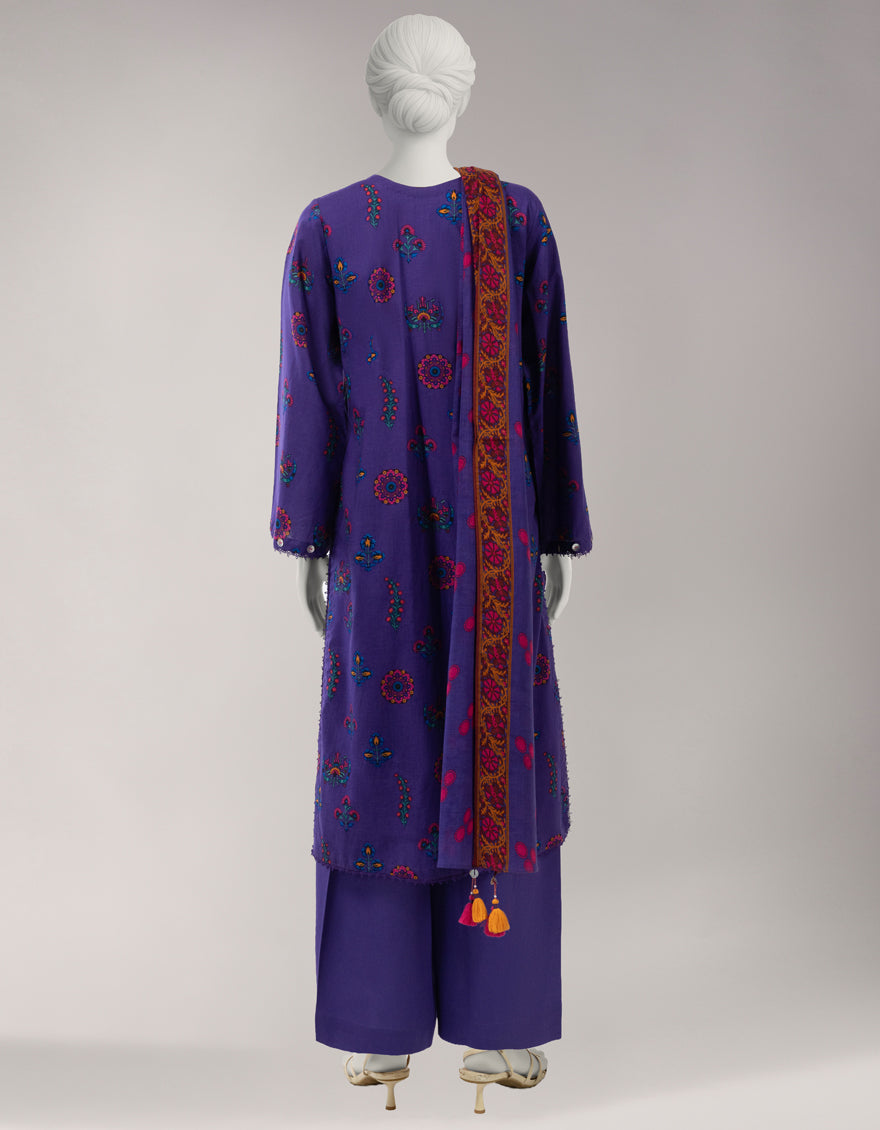 Lawn Multicolor Unstitched Suit - J. Junaid Jamshed