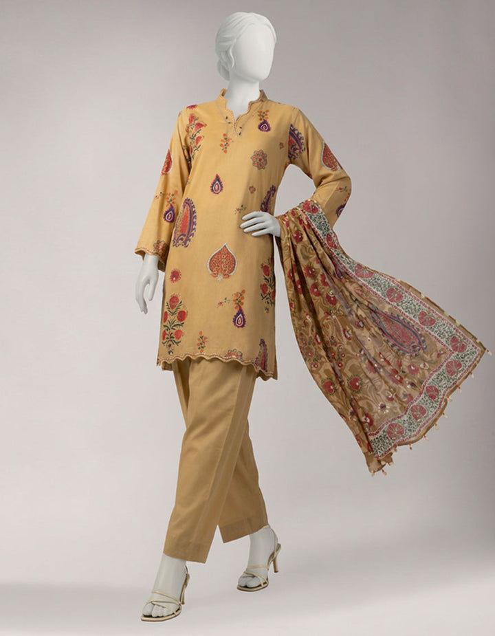 Lawn Multicolor Unstitched Suit - J. Junaid Jamshed