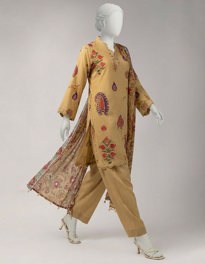 Lawn Multicolor Unstitched Suit - J. Junaid Jamshed
