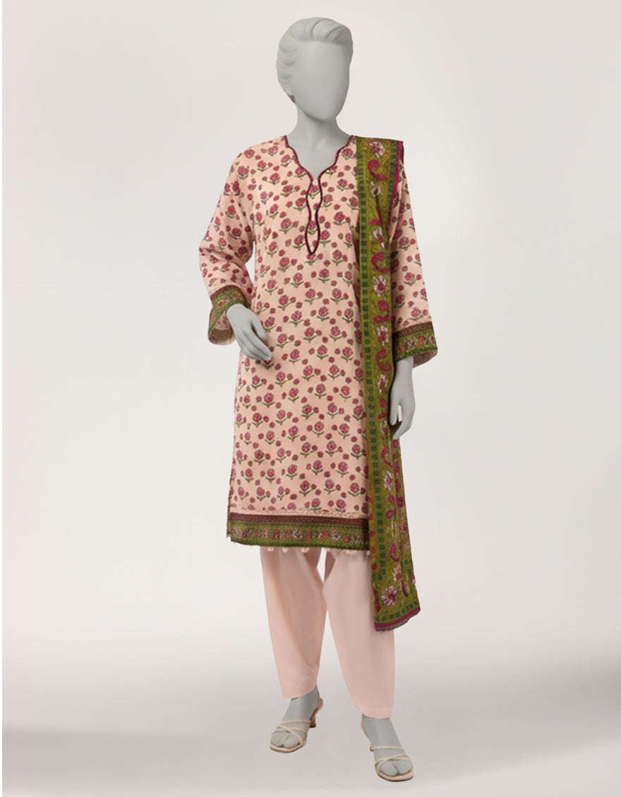 Lawn Multicolor Unstitched Suit - J. Junaid Jamshed