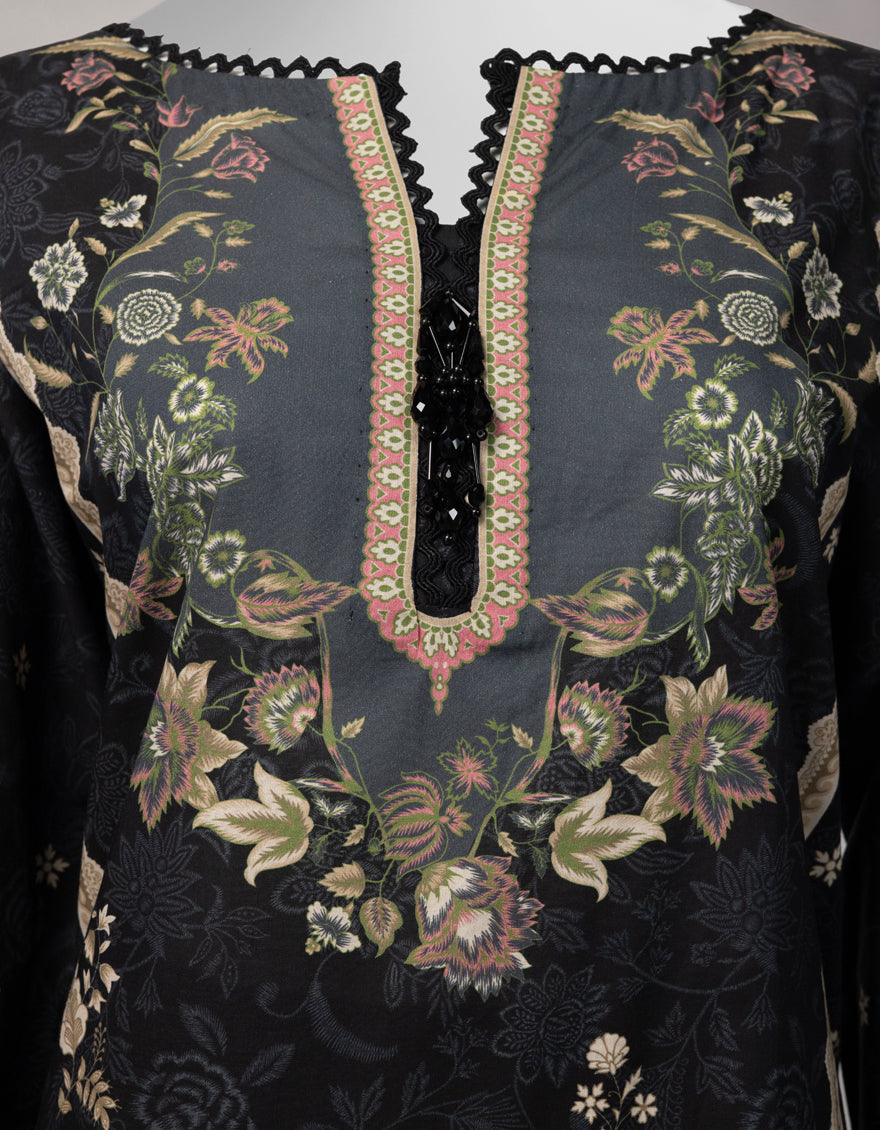 Lawn Multicolor Unstitched Suit - J. Junaid Jamshed