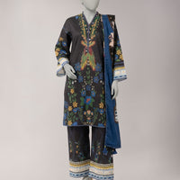 Lawn Multicolor Unstitched Suit - J. Junaid Jamshed