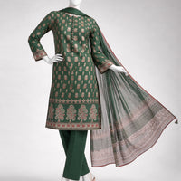Lawn Green Unstitched Suit - J. Junaid Jamshed