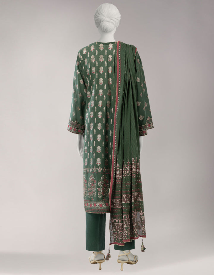 Lawn Green Unstitched Suit - J. Junaid Jamshed