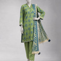Lawn Multicolor Unstitched Suit - J. Junaid Jamshed