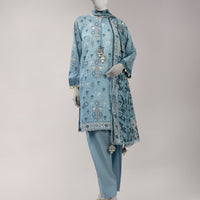 Lawn Multicolor Unstitched Suit - J. Junaid Jamshed
