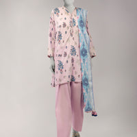 Lawn Multicolor Unstitched Suit - J. Junaid Jamshed