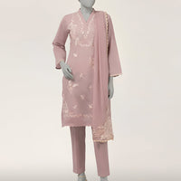 Dobby Pink Stitched Suit - J. Junaid Jamshed