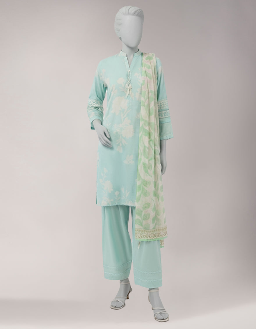 Lawn Multicolor Unstitched Suit - J. Junaid Jamshed