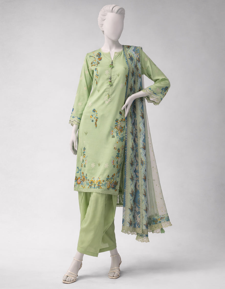 Lawn Multicolor Unstitched Suit - J. Junaid Jamshed