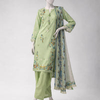 Lawn Multicolor Unstitched Suit - J. Junaid Jamshed
