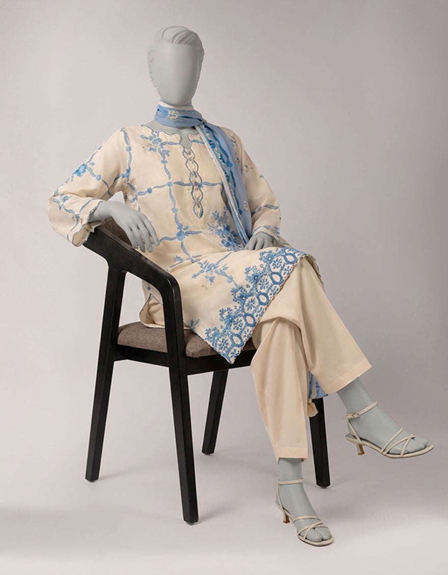 Lawn Multicolor Unstitched Suit - J. Junaid Jamshed