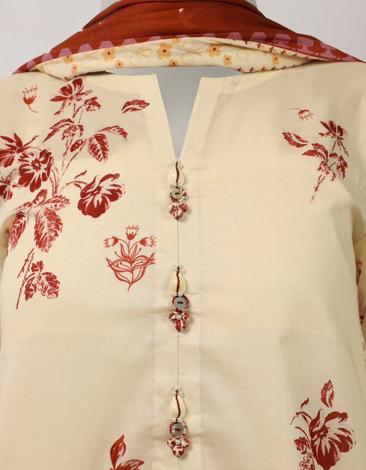 Lawn Multicolor Unstitched Suit - J. Junaid Jamshed