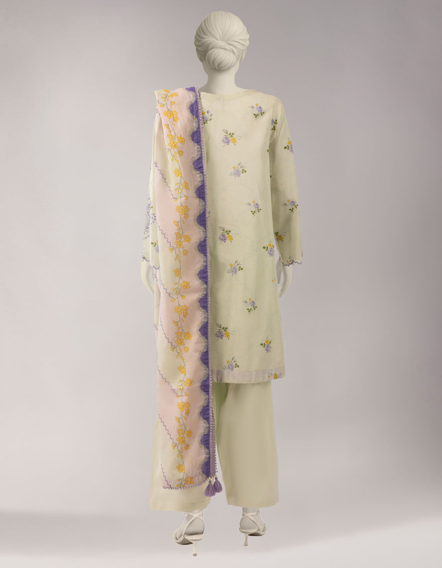 Lawn Multicolor Unstitched Suit - J. Junaid Jamshed