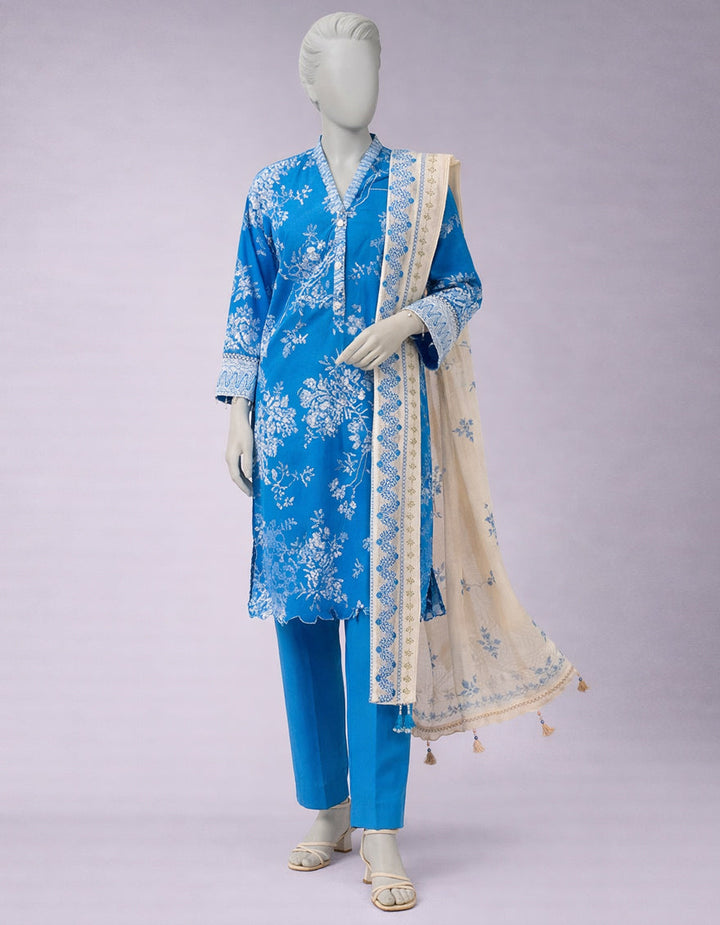 Lawn Multicolor Unstitched Suit - J. Junaid Jamshed