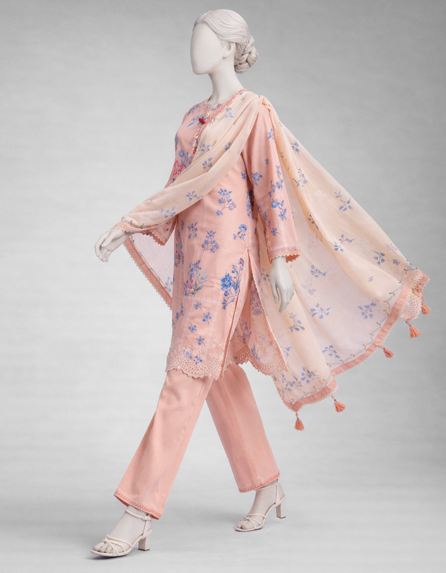 Lawn Multicolor Unstitched Suit - J. Junaid Jamshed
