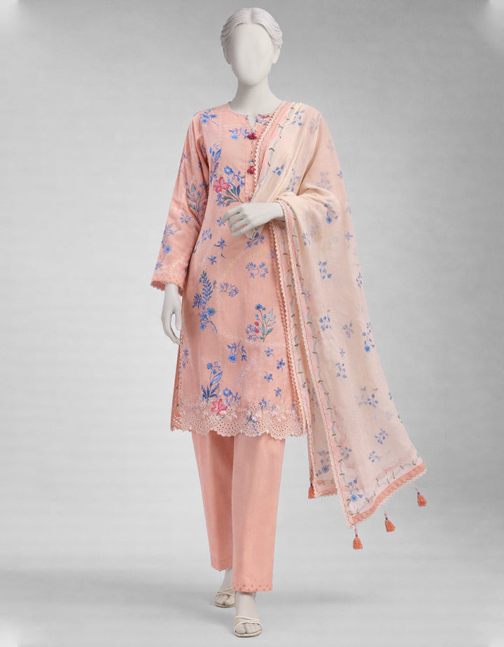 Lawn Multicolor Unstitched Suit - J. Junaid Jamshed