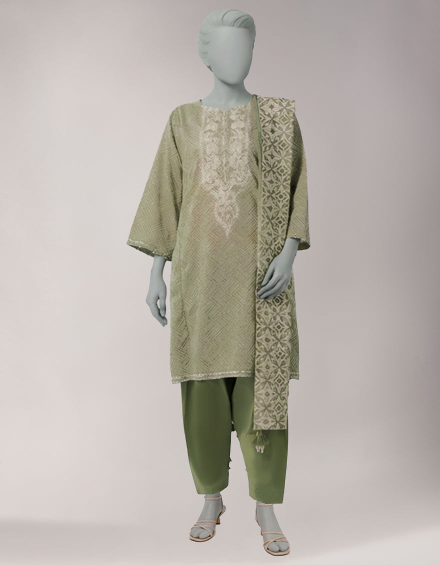 Lawn Multicolor Unstitched Suit - J. Junaid Jamshed