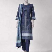 Lawn Multicolor Unstitched Suit - J. Junaid Jamshed