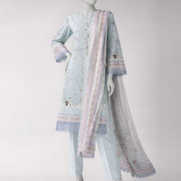 Lawn Multicolor Unstitched Suit - J. Junaid Jamshed