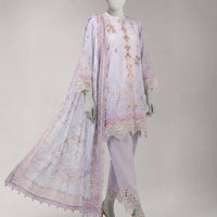 Lawn Multicolor Unstitched Suit - J. Junaid Jamshed