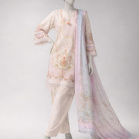 Lawn Multicolor Unstitched Suit - J. Junaid Jamshed
