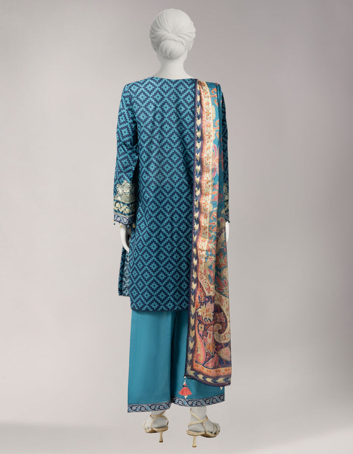 Lawn Multicolor Unstitched Suit - J. Junaid Jamshed