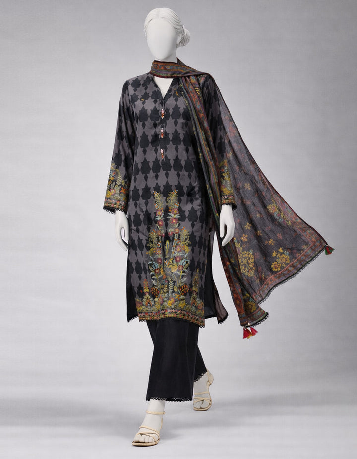 Lawn Multicolor Unstitched Suit - J. Junaid Jamshed