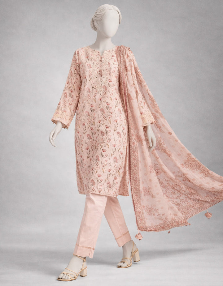 Lawn Multicolor Unstitched Suit - J. Junaid Jamshed
