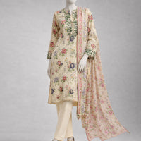 Lawn Multicolor Unstitched Suit - J. Junaid Jamshed