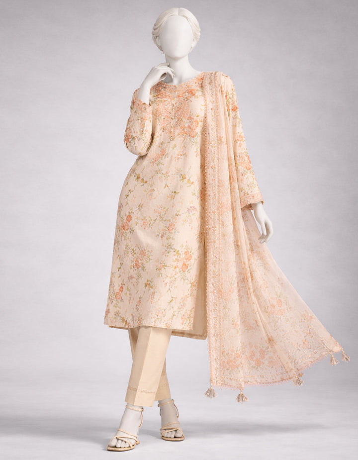 Lawn Multicolor Unstitched Suit - J. Junaid Jamshed