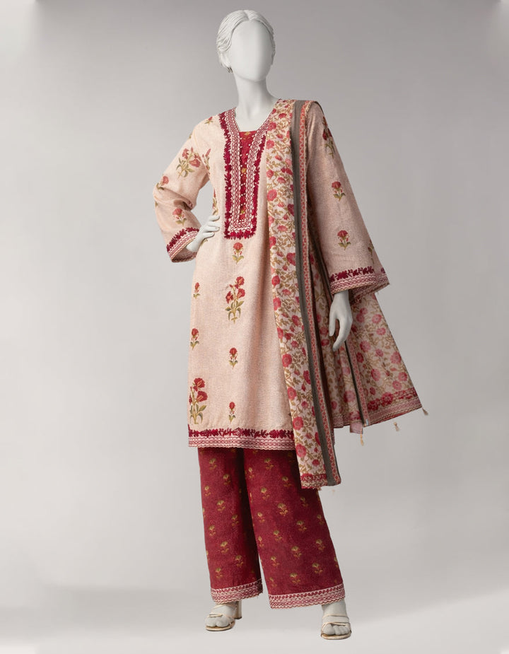 Lawn Multicolor Unstitched Suit - J. Junaid Jamshed