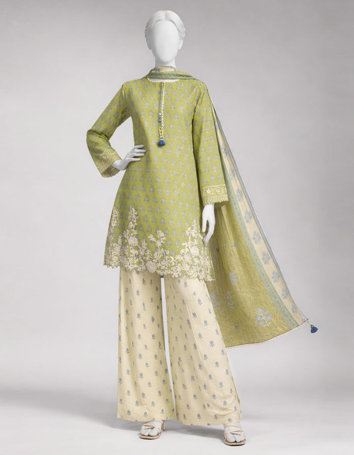Lawn Multicolor Unstitched Suit - J. Junaid Jamshed