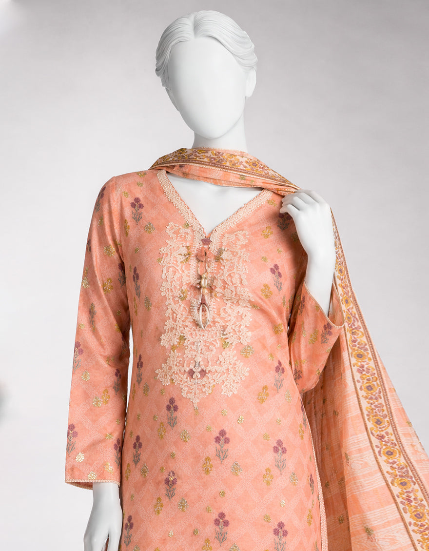 Lawn Multicolor Unstitched Suit - J. Junaid Jamshed
