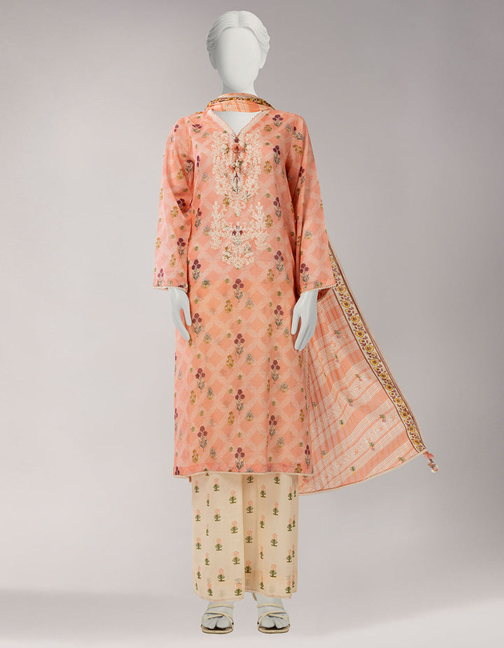 Lawn Multicolor Unstitched Suit - J. Junaid Jamshed