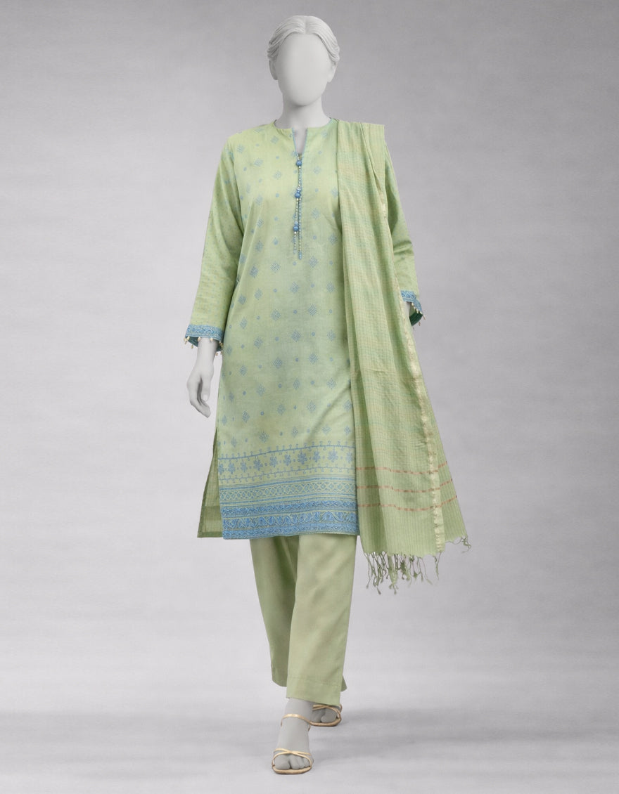 Lawn Multicolor Unstitched Suit - J. Junaid Jamshed