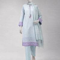 Lawn Multicolor Unstitched Suit - J. Junaid Jamshed