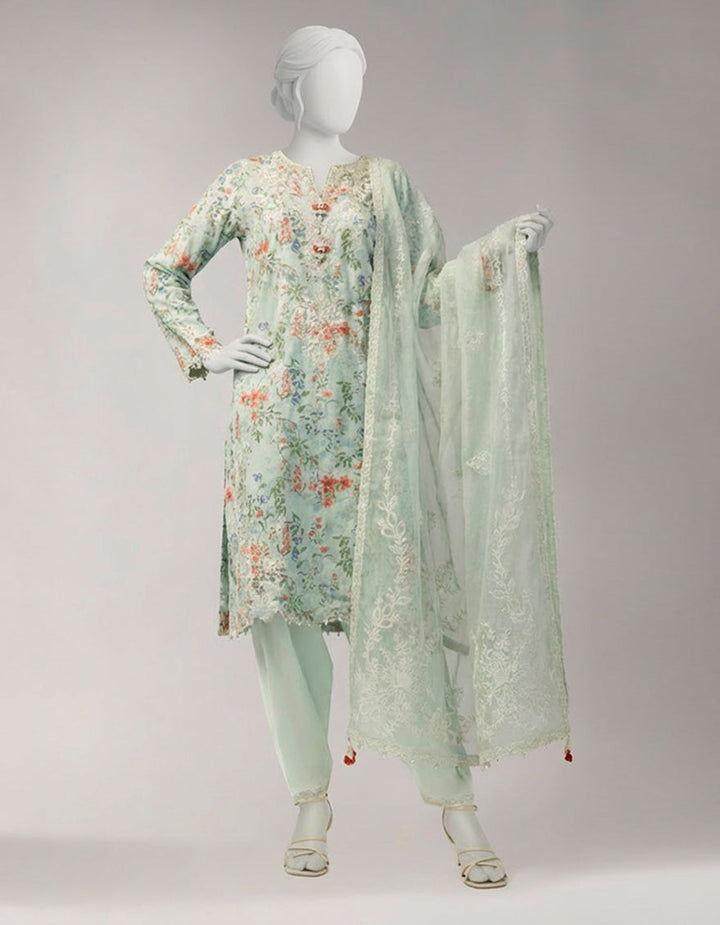 Lawn Multicolor Unstitched Suit - J. Junaid Jamshed
