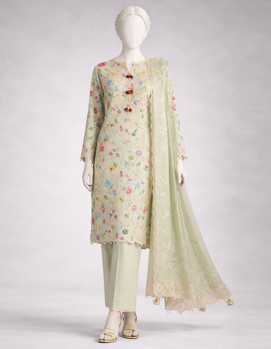 Lawn Multicolor Unstitched Suit - J. Junaid Jamshed