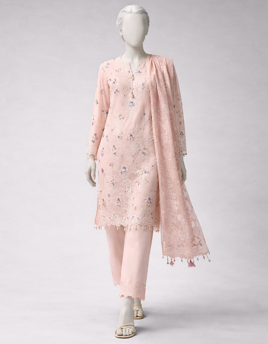 Lawn Multicolor Unstitched Suit - J. Junaid Jamshed