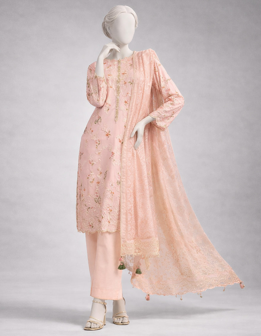 Lawn Multicolor Unstitched Suit - J. Junaid Jamshed