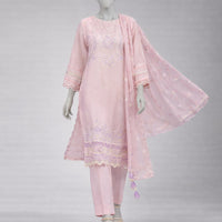 Lawn Pink Unstitched Suit - J. Junaid Jamshed