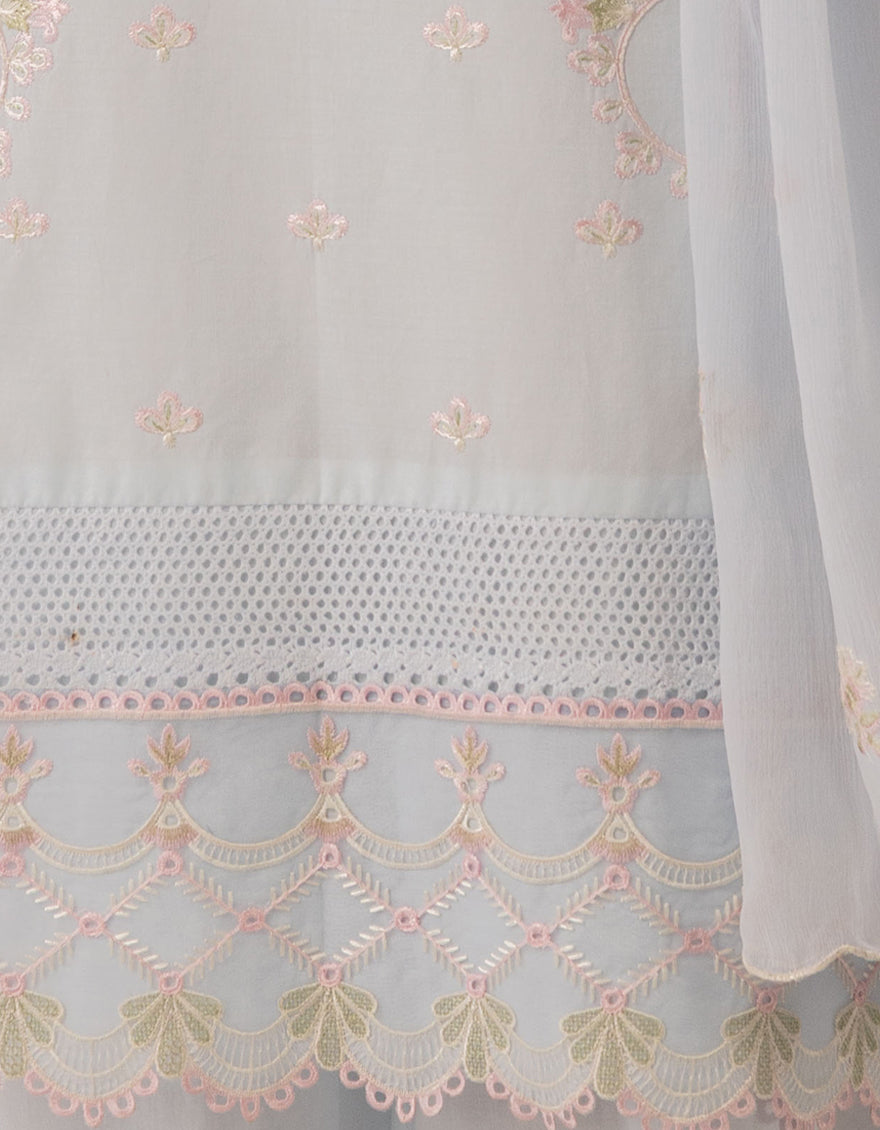 Lawn Blue Unstitched Suit - J. Junaid Jamshed