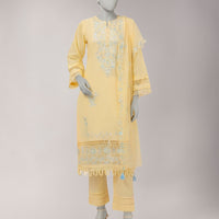 Lawn Yellow Unstitched Suit - J. Junaid Jamshed