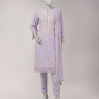 Lawn Purple Unstitched Suit - J. Junaid Jamshed