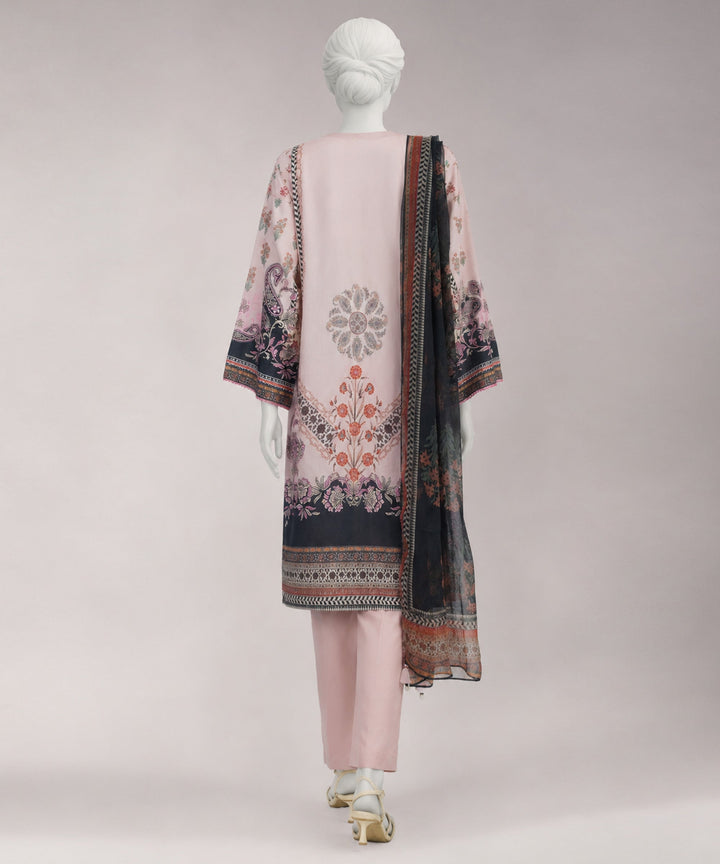 Lawn Tea Pink Unstitched Suit - J. Junaid Jamshed