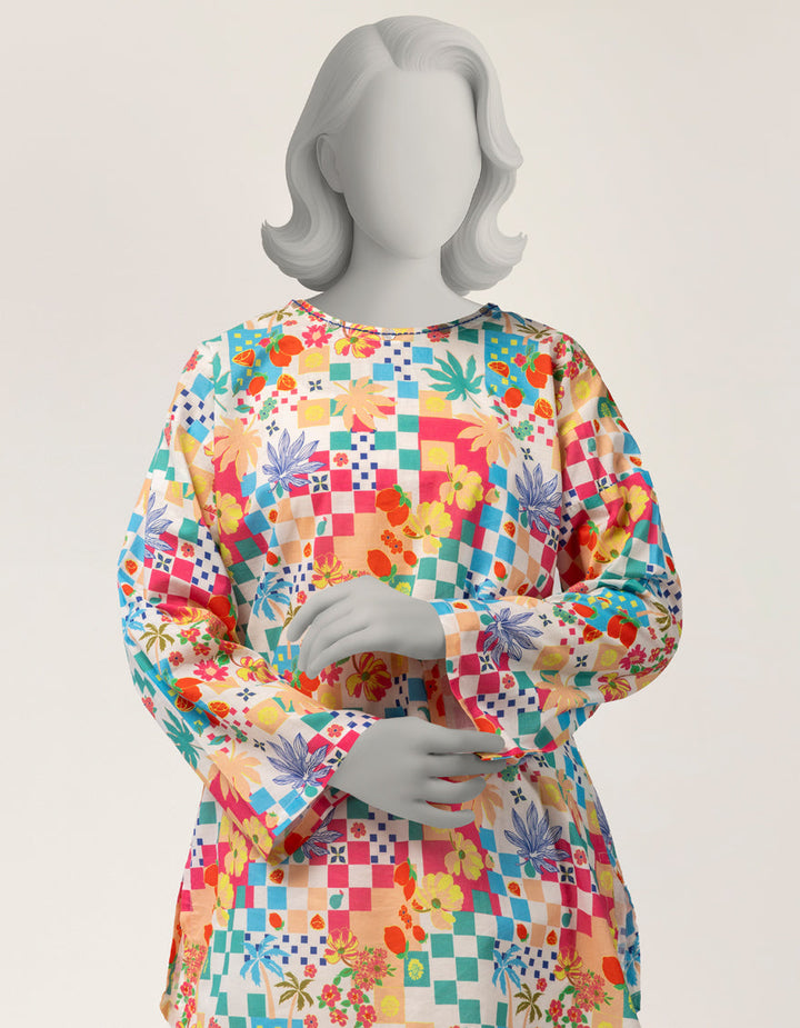 Lawn Multicolor Kurti - J. Junaid Jamshed