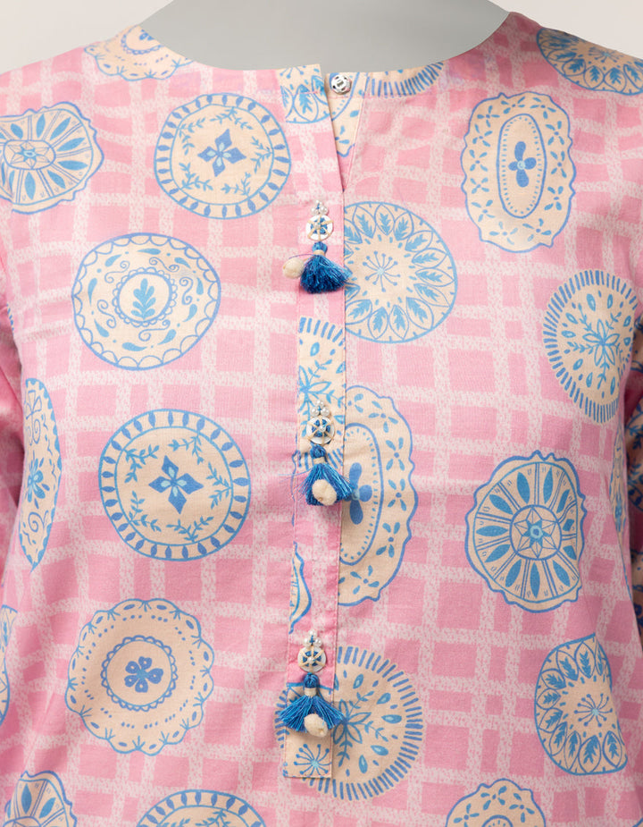 Lawn Pink Kurti - J. Junaid Jamshed