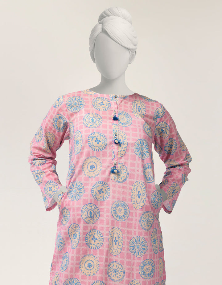 Lawn Pink Kurti - J. Junaid Jamshed